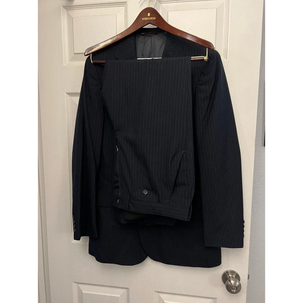 Chaps by Ralph Lauren Blazer & Pants Suit Set Mens Medium USA Made Black‎